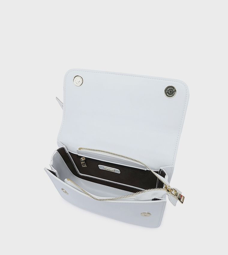 Scarf Detail Flap Top-Handle Bag
