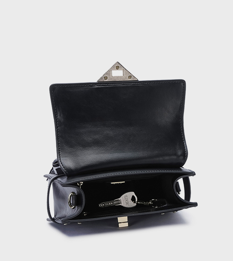 Scarf Detail Flap Handheld Bag