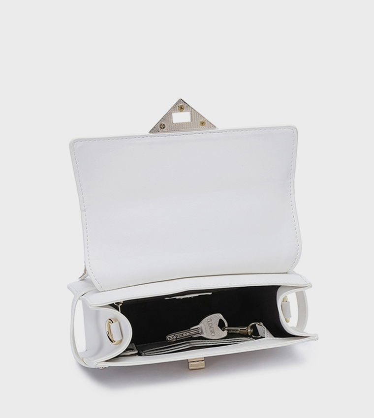 Scarf Detail Flap Handheld Bag