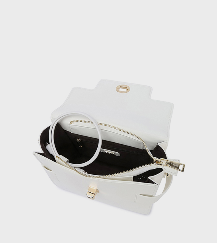Scarf Detail Flap Top-Handle Bag