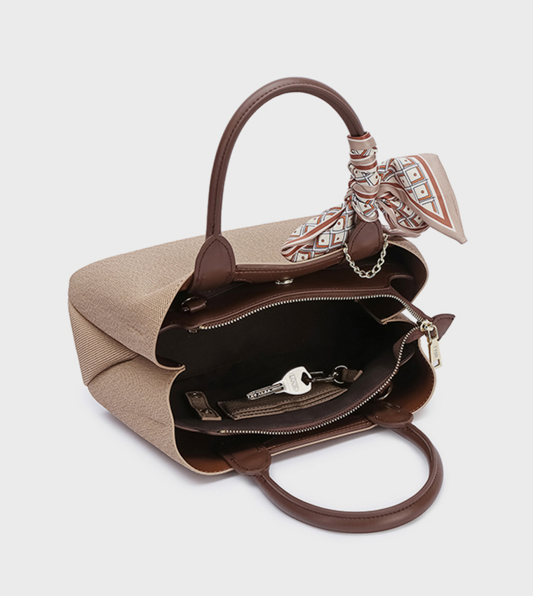 Scarf Detail Satchel Bag 
