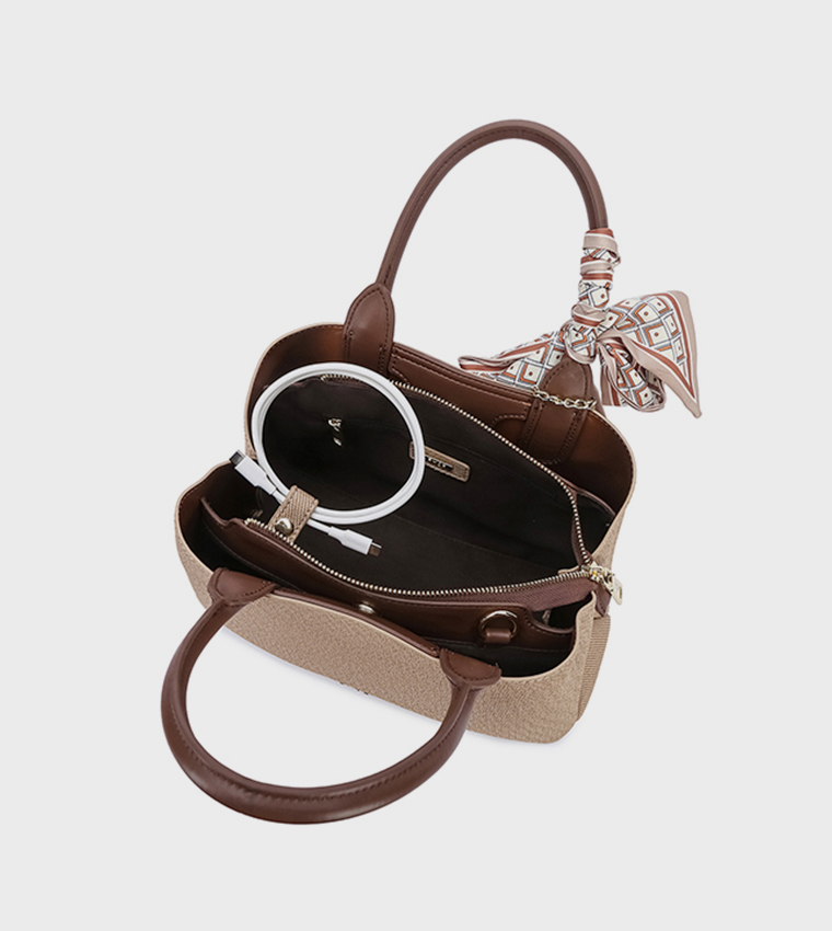 Scarf Detail Satchel Bag 