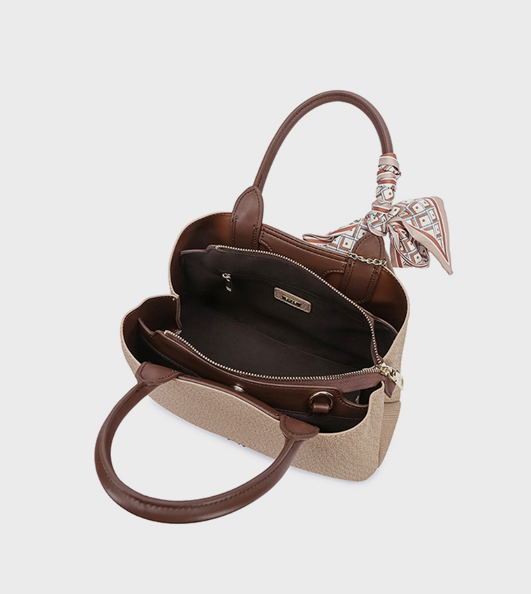 Scarf Detail Satchel Bag 