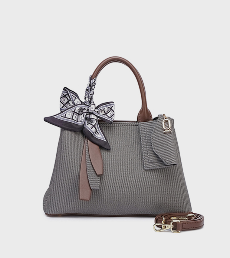 Scarf Detail Satchel Bag 