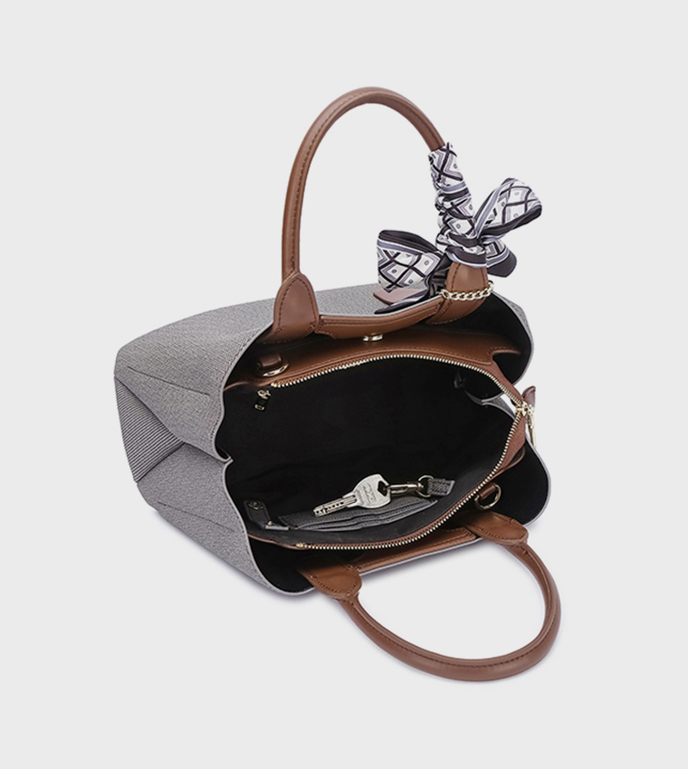 Scarf Detail Satchel Bag 