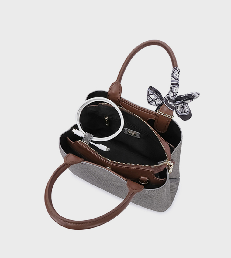 Scarf Detail Satchel Bag 