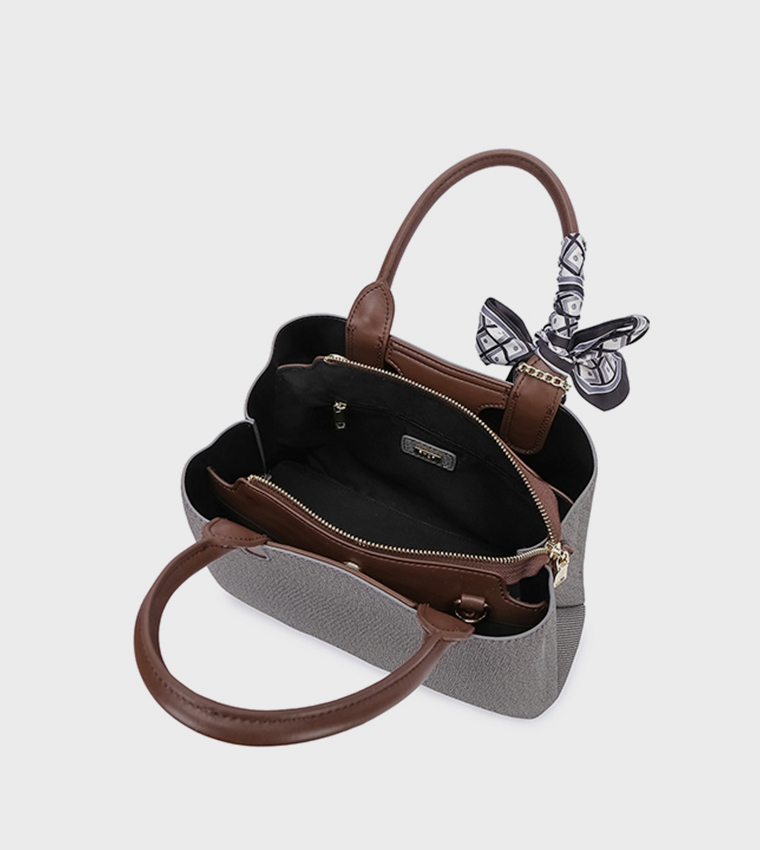 Scarf Detail Satchel Bag 