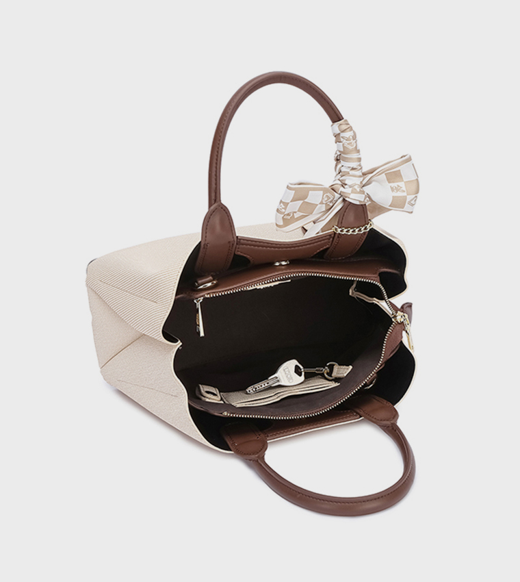 Scarf Detail Satchel Bag 