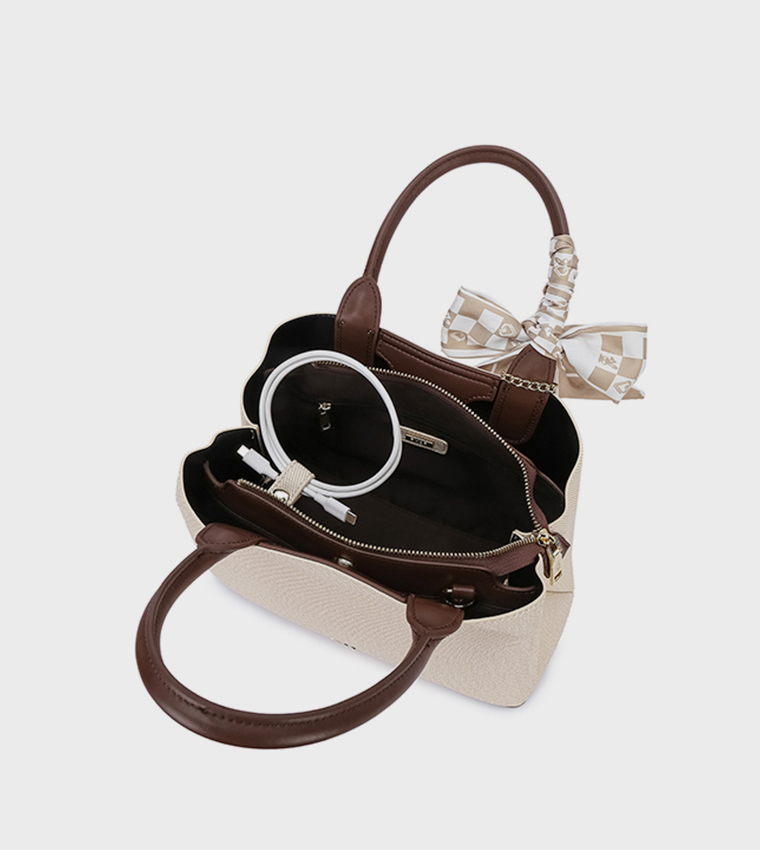 Scarf Detail Satchel Bag 