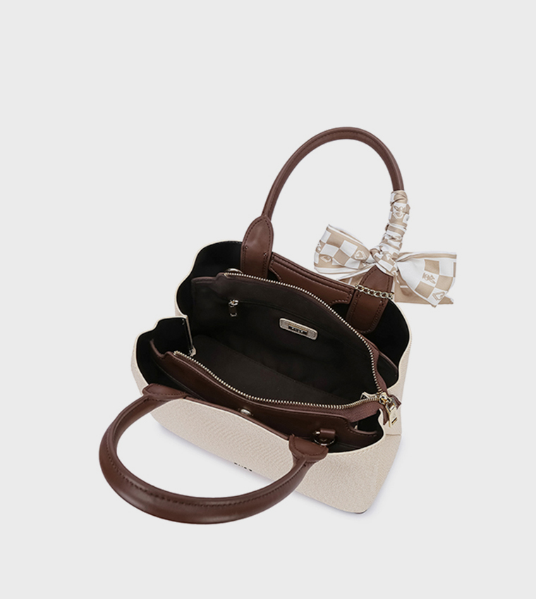 Scarf Detail Satchel Bag 