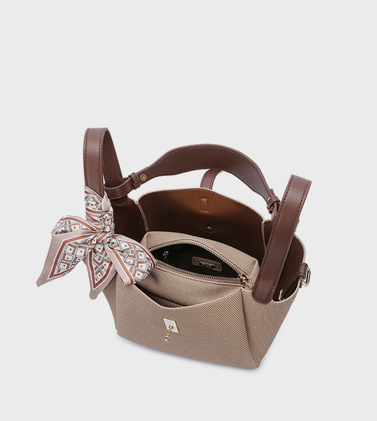 Scarf Detail Bucket Bag