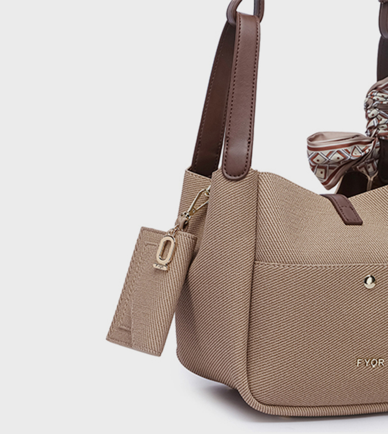 Scarf Detail Bucket Bag