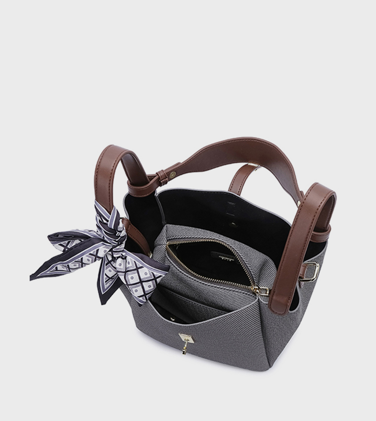 Scarf Detail Bucket Bag