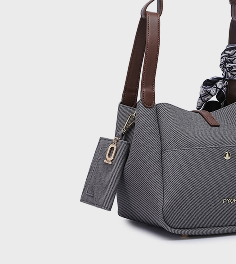 Scarf Detail Bucket Bag