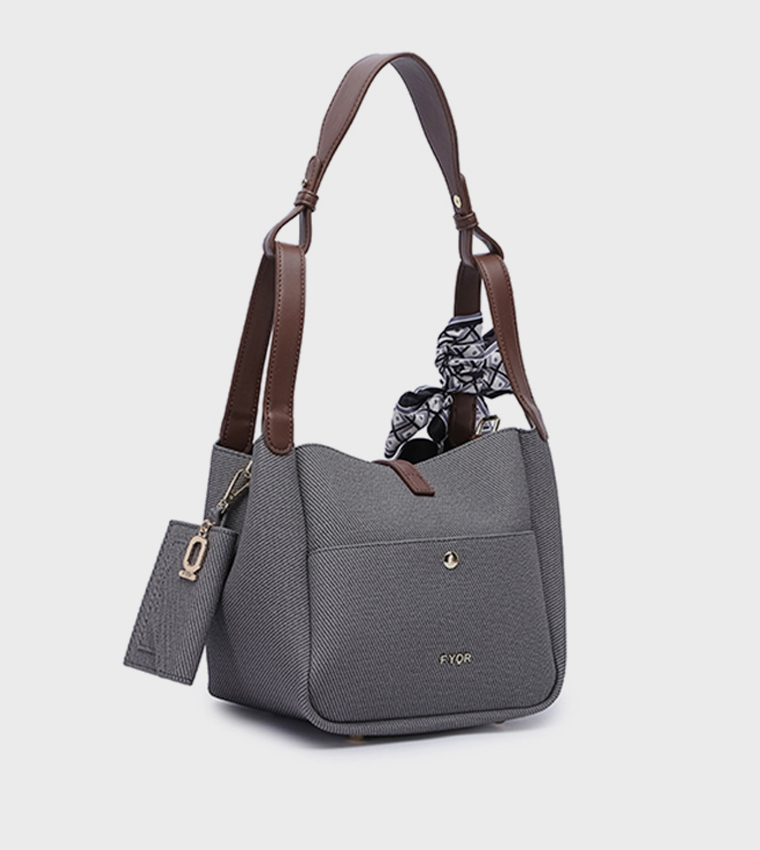 Scarf Detail Bucket Bag