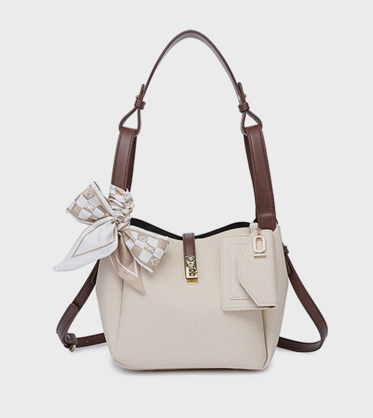 Scarf Detail Bucket Bag