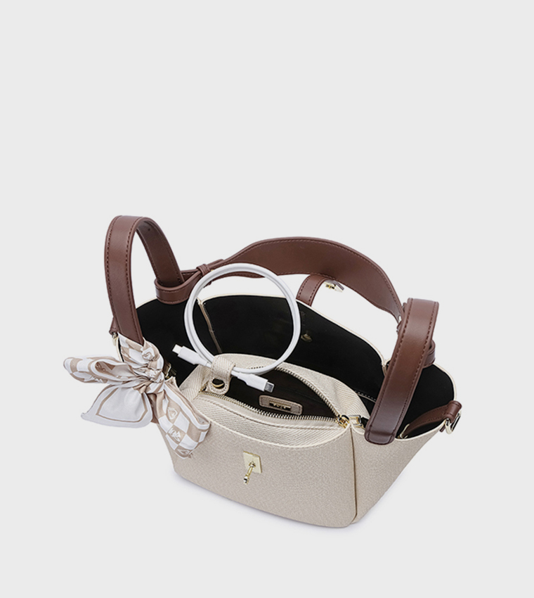Scarf Detail Bucket Bag
