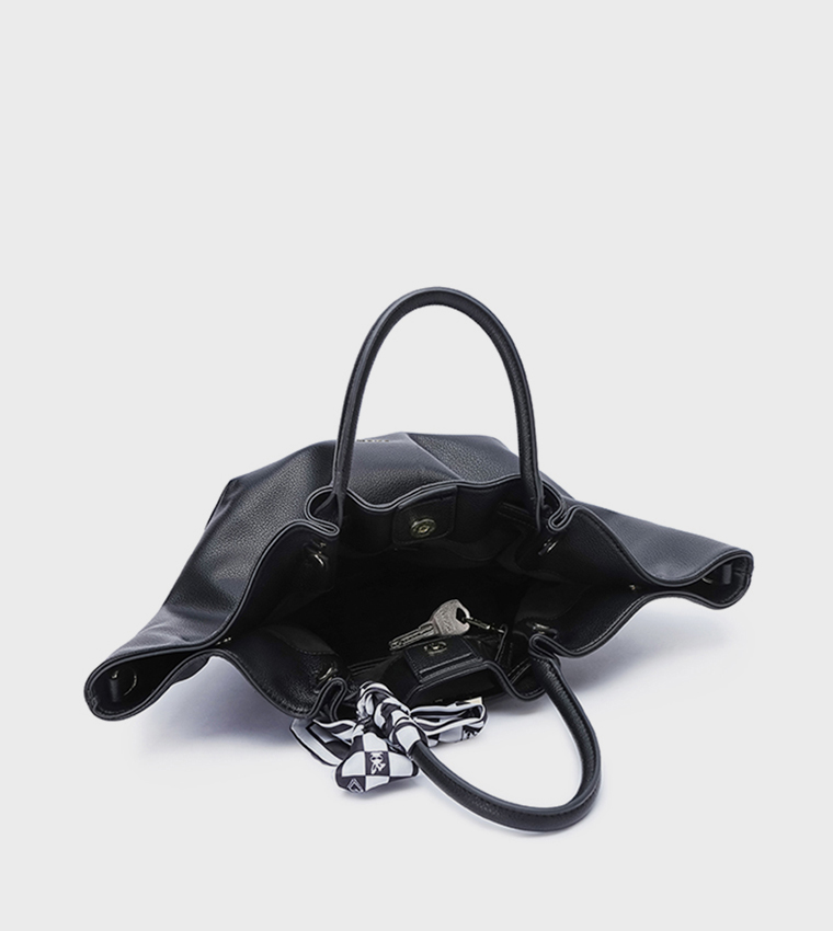 Scarf Detail Tote Bag 