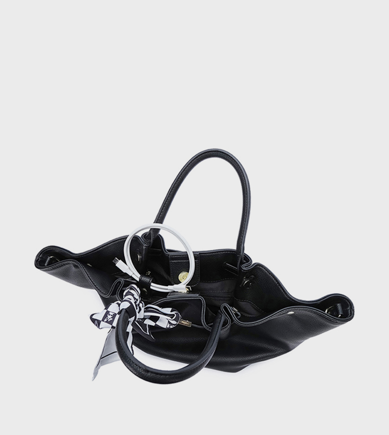 Scarf Detail Tote Bag 