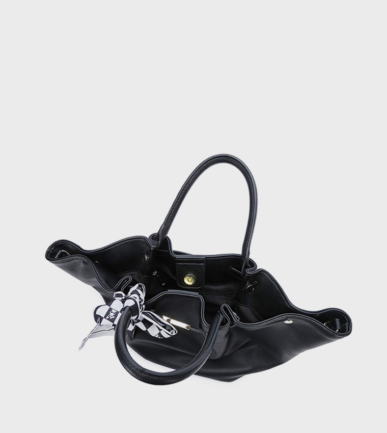 Scarf Detail Tote Bag 