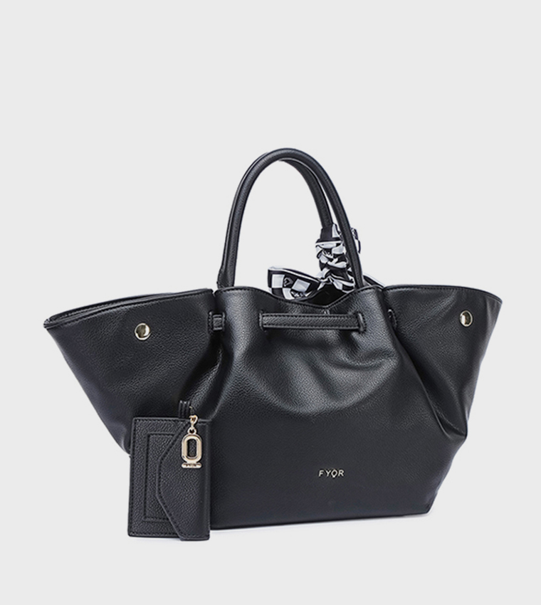 Scarf Detail Tote Bag 