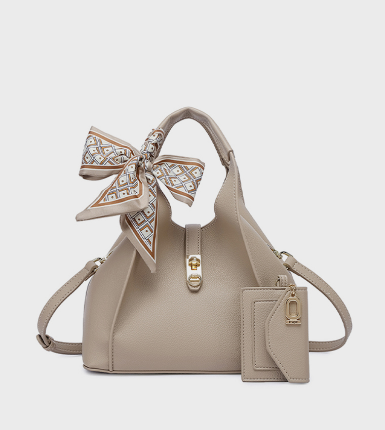 Scarf Detail Shoulder Bag