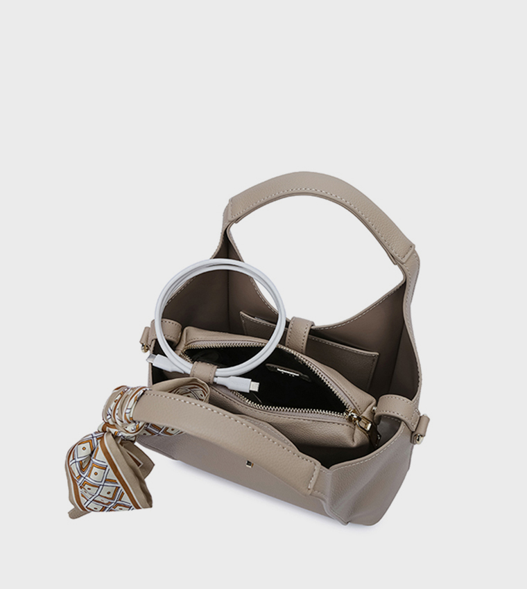 Scarf Detail Shoulder Bag