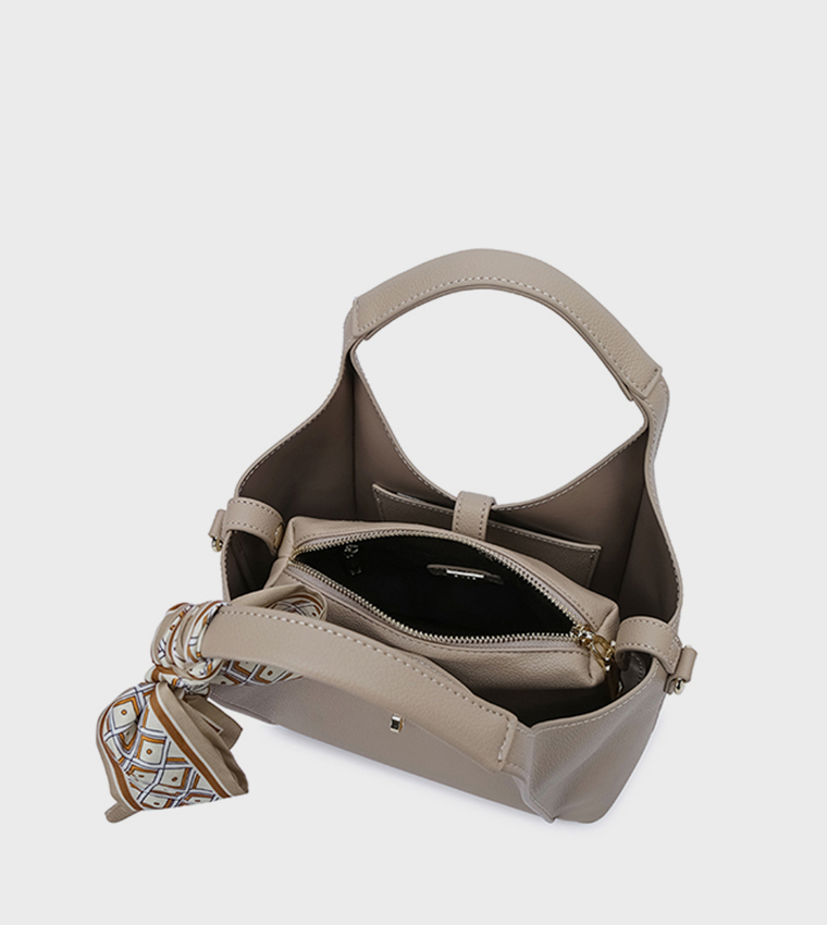 Scarf Detail Shoulder Bag