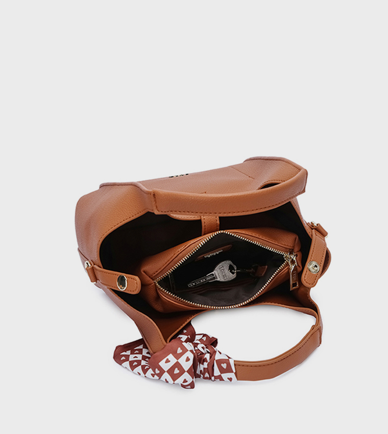 Scarf Detail Shoulder Bag