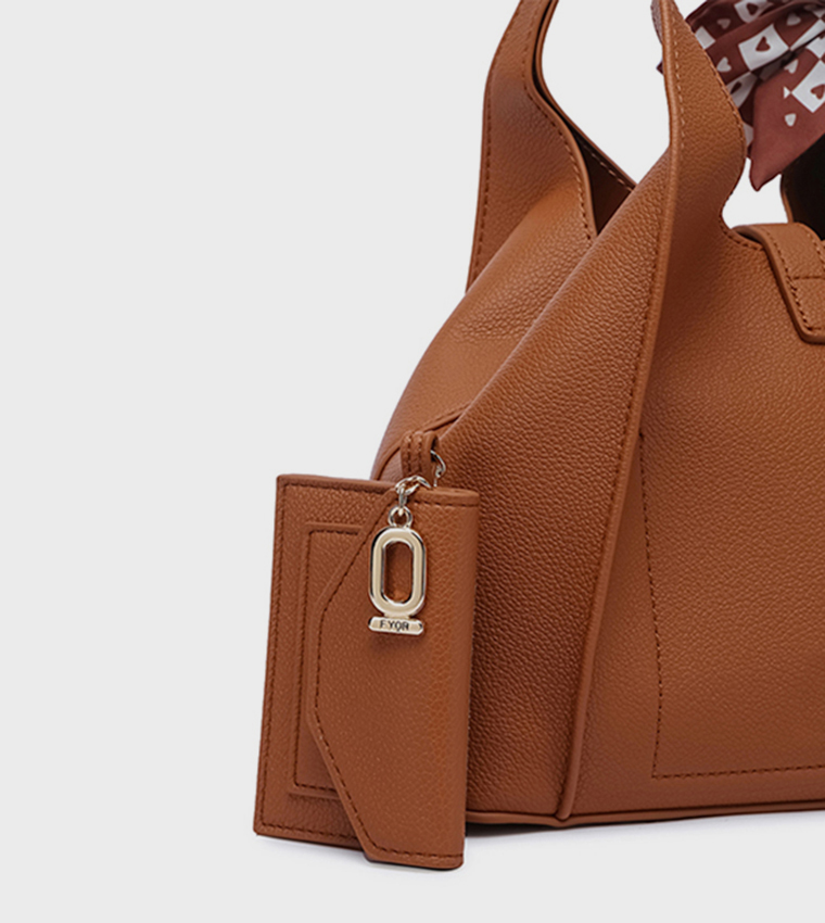Scarf Detail Shoulder Bag