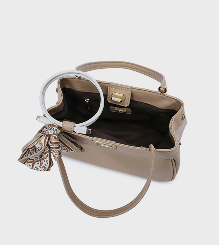 Scarf Detail Shoulder Bag 