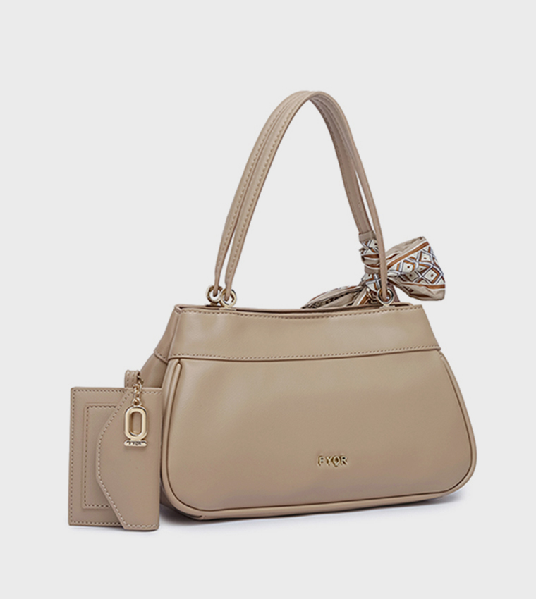 Scarf Detail Shoulder Bag 