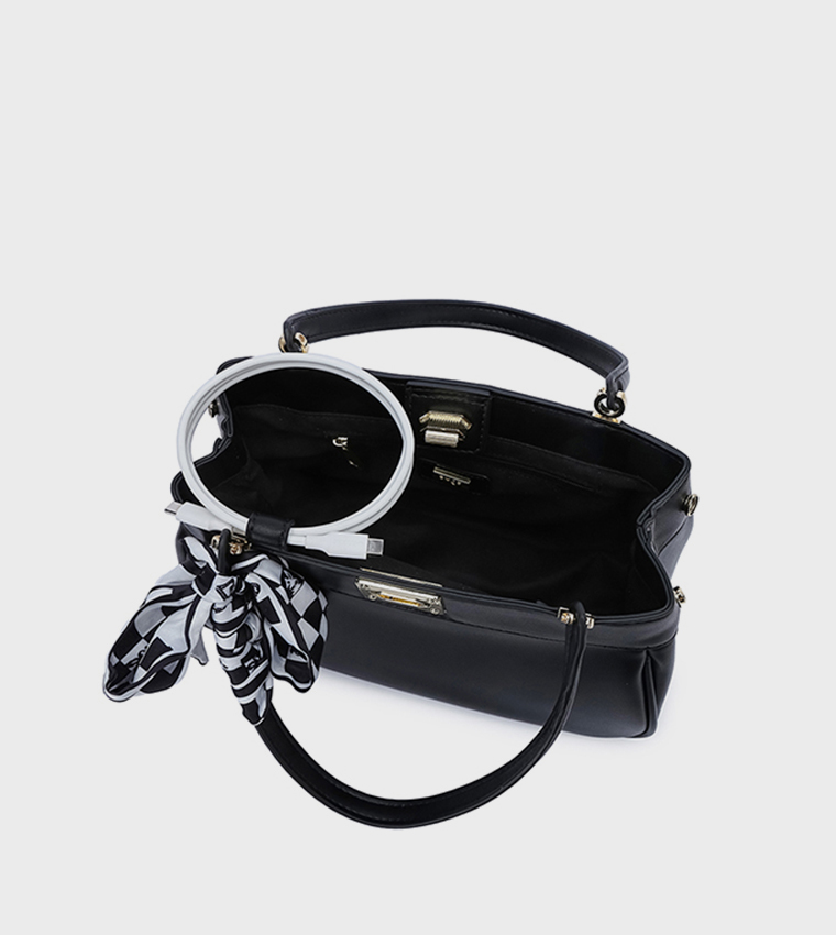Scarf Detail Shoulder Bag 