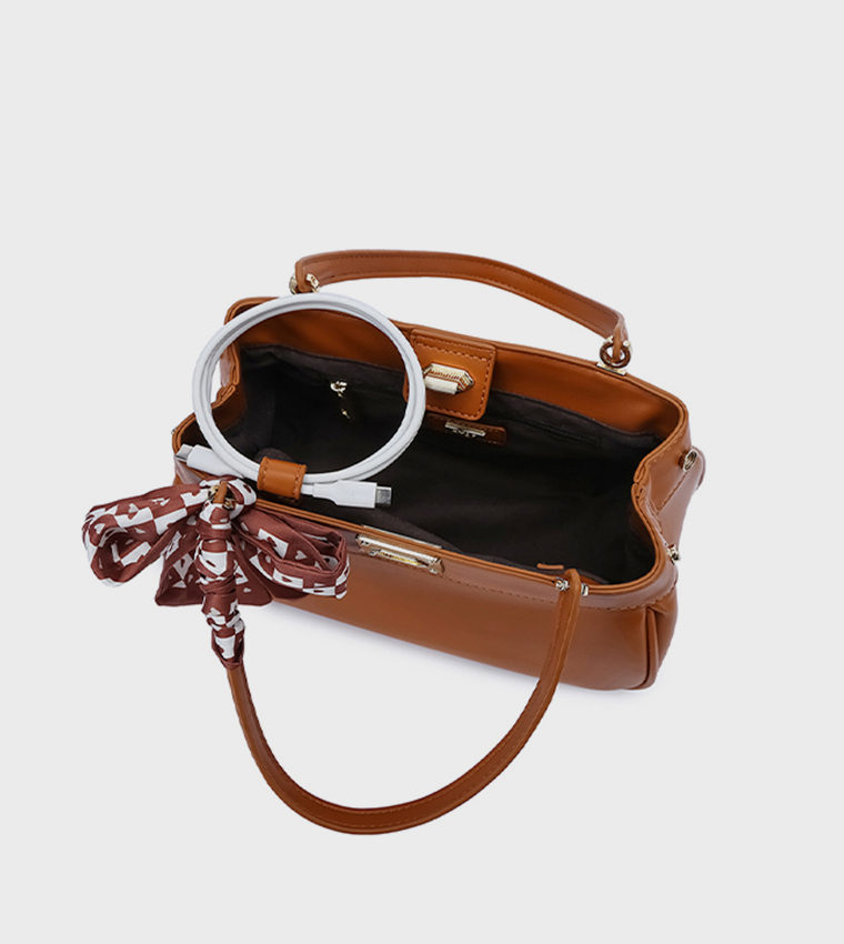 Scarf Detail Shoulder Bag 