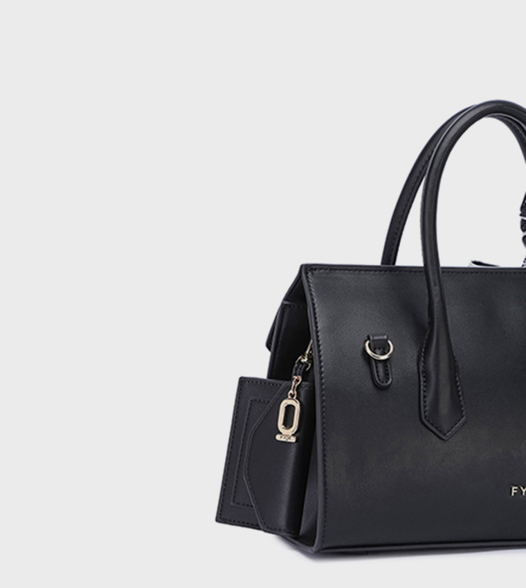 Scarf Detail Flap Satchel Bag
