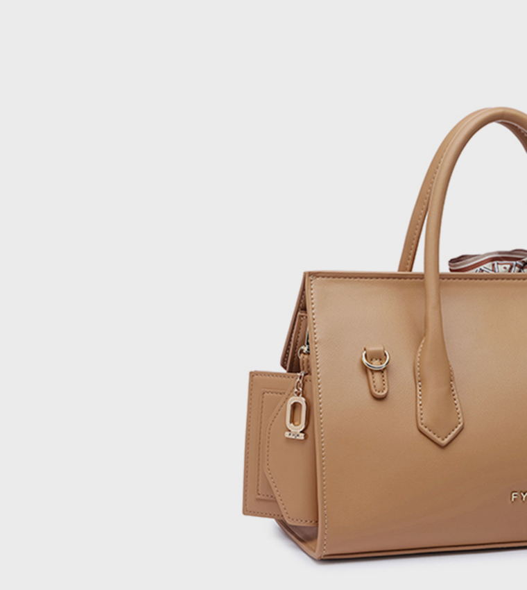 Scarf Detail Flap Satchel Bag