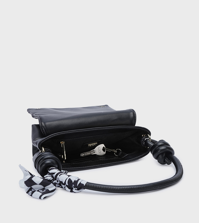 Textured Flap Shoulder Bag