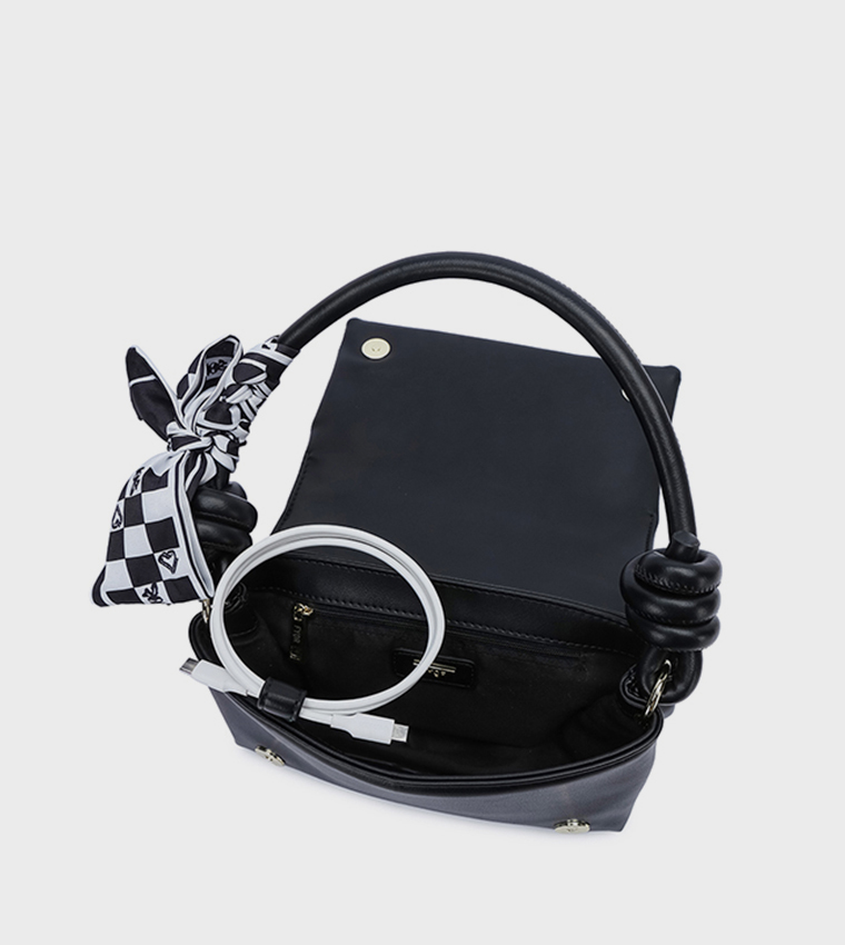 Textured Flap Shoulder Bag