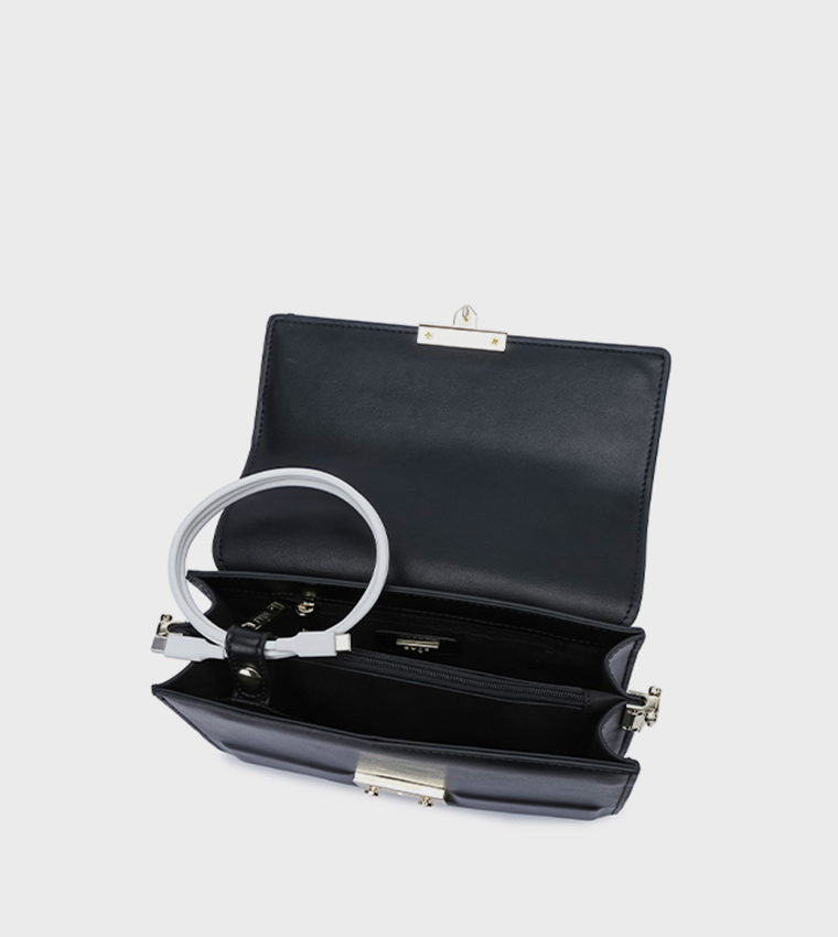Scarf Detail Top-Handle Bag