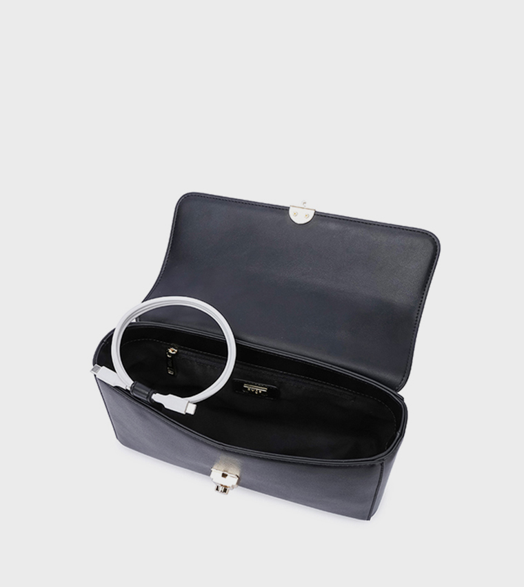 Scarf Detail Top-Handle Bag