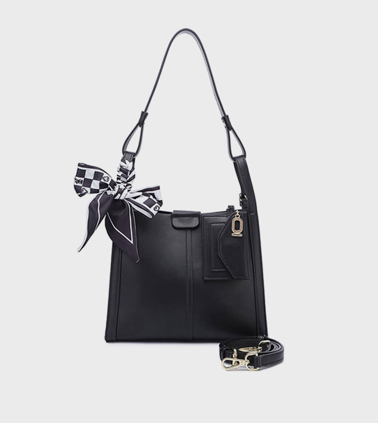Scarf Detail Shoulder Bag