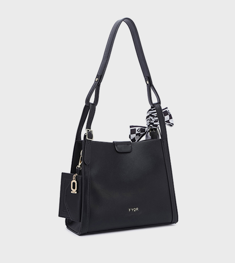 Scarf Detail Shoulder Bag