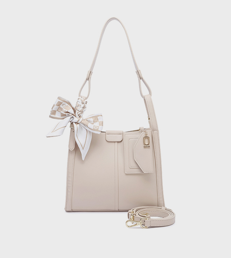 Scarf Detail Shoulder Bag