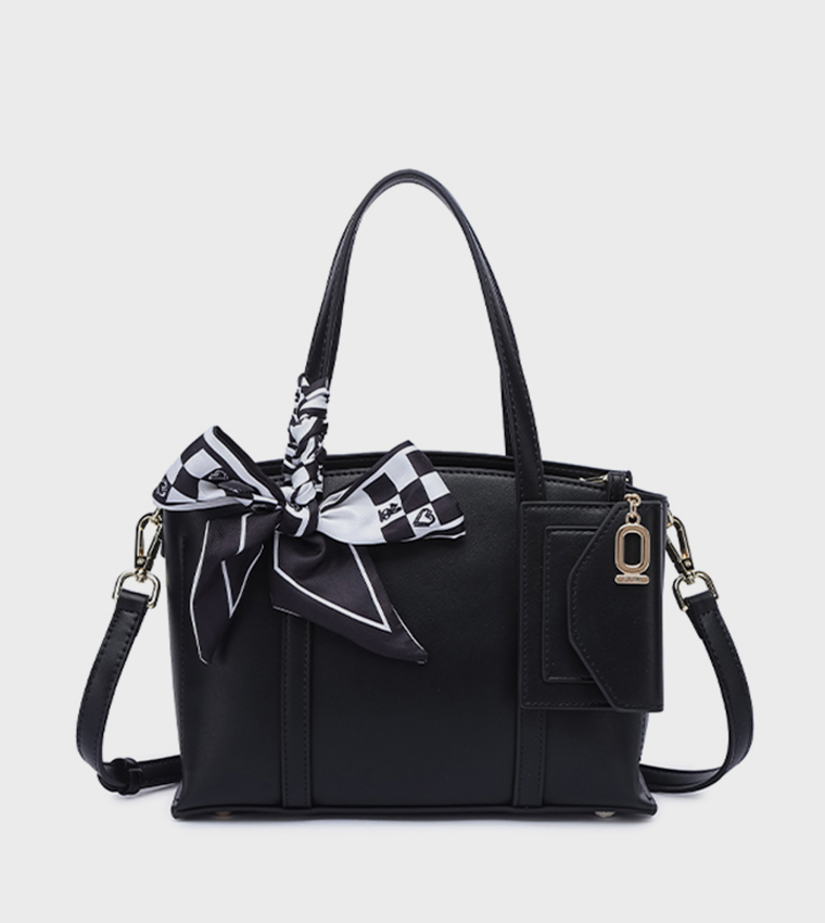 Scarf Detail Tote Bag