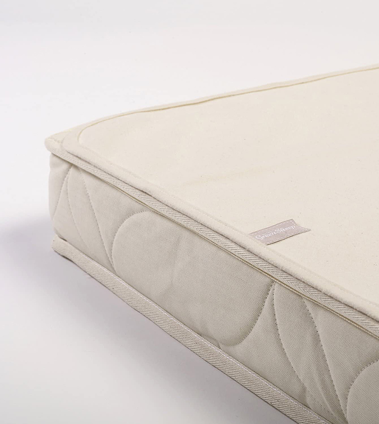 Organic Waterproof Cot Bed Mattress Protector - Natural, 120 L x W 60 cm