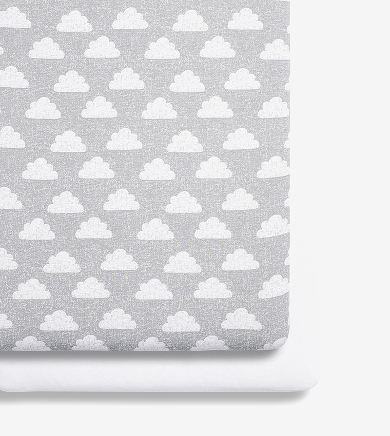 ملاءات سرير أطفال بطبعة -  كلاود ناين - عبوة من قطعتين