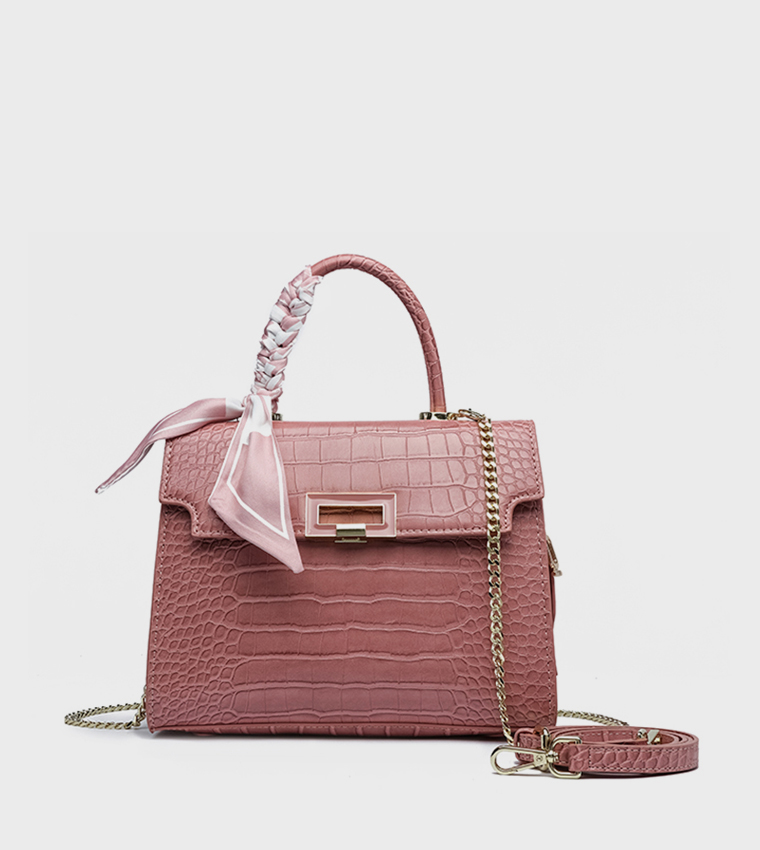 Textured Top Handle Bag with Coin Pouch