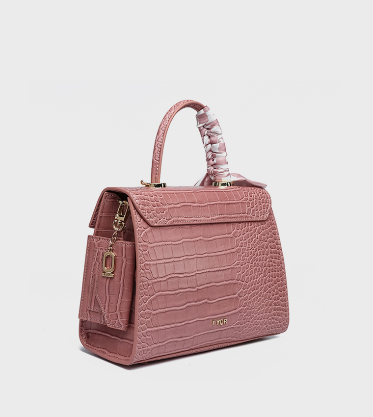 Textured Top Handle Bag with Coin Pouch