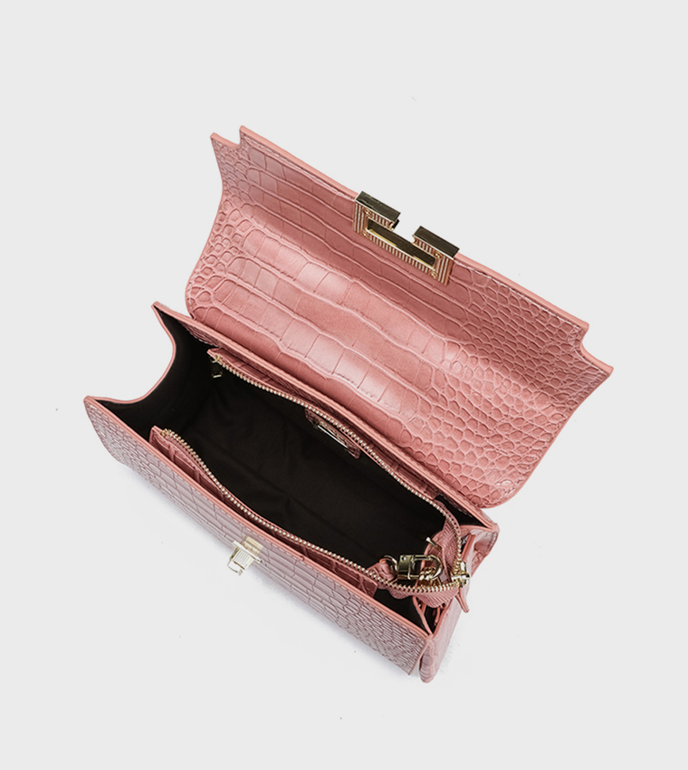 Textured Top Handle Bag with Coin Pouch