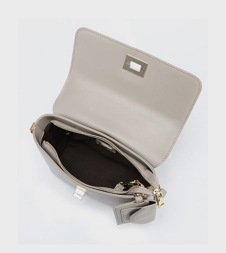 Solid Satchel Bag with Coin Pouch